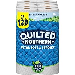 Quilted Northern Ultra Soft & Strong® Toilet Paper, 32 Mega Rolls = 128 Regular Rolls, 2-ply Bath Tissue