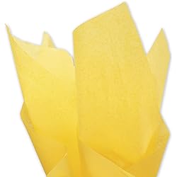 Flexicore Packaging | Yellow Gift Wrap Tissue Paper | Size: 15 Inch X 20 Inch | Count: 100 Sheets | Color: Yellow