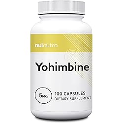 Nui Nutra Yohimbine HCl Extra Strength Supplement | 5mg | 100 Capsules | Yohimbe Bark Extract Supplement | Body Composition Support | Promotes Energy & Endurance