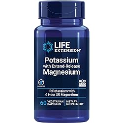 Life Extension Potassium with Extend-Release Magnesium – For Blood Pressure & Vascular, Bone Health – Promotes Cardiovascular Health - Gluten-Free – Non-GMO – 60 Vegetarian Capsules