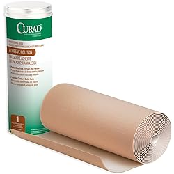 Curad Adhesive Moleskin Roll, Prevent Blisters, Corns and Calluses, 9"x4 YDS, 1 Roll