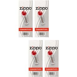 Zippo flints & Wicks 2406N 6 Genuine Flints Pack of 4 4