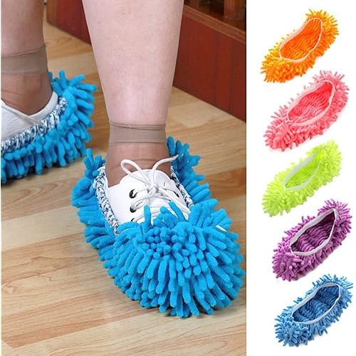 mumisuto Mop Slippers Shoes,1Pc Mop Shoes Cover Multi Function Duster Mop Slippers Shoes Cover Washable Reusable Mop Slippers Floor Cleaning Shoes for Bathroom Office Kitchen Green