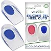 ViveSole Gel Heel Cups for Pain, Plantar Fasciitis Pair - Silicone Insert Pads for Relief, Bone Spurs, Shoes, Achilles Treatment - Foot Comfort Support Protectors for Women, Men - Massaging