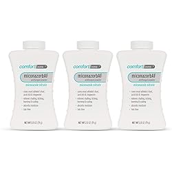 Comfort Zone Miconazorb Antifungal Powder, Talc-Free, Miconazole Nitrate 2%, For Treatment Of Athlete's Foot, Jock Itch And Ringworm, 2.5oz 71g 3 Pack