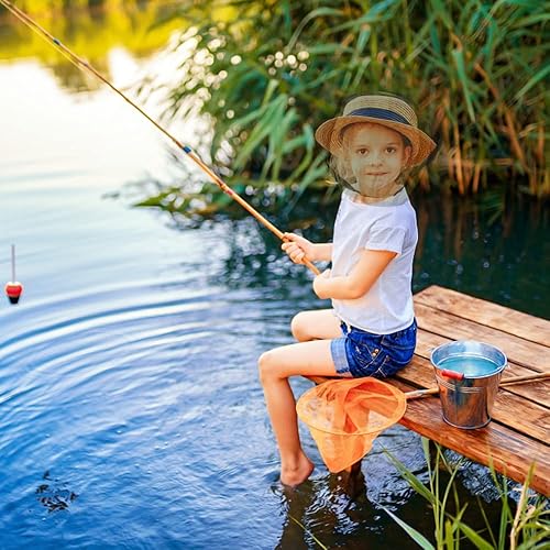 Minelife 4 Pack Head Net Face Mesh, Mosquito Hat Mask Head Cover for Camping Hiking Fishing Protecting from Insect Bug Bee Mosquito Gnats 55 x 50 cm