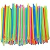 Cabilock Delicate 50pcs Disposable Spoon Straws Dual Use Drinking Spoon Straw for Smoothies Milkshakes Shaved Ice Assorted Color