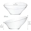 PLASTICPRO Disposable Angled Plastic Bowls Round Medium Serving Bowl, Elegant for Party's, Snack, or Salad Bowl, Clear Pack of 4
