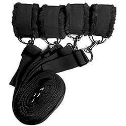 Bed Restraints for Sex with Adjustable Straps for Bondage and BDSM Furry - Black by HappyNHealthy