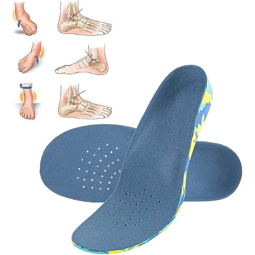 Shoe Insoles Kids Orthotic Arch Support Children EVA Foam Cushioning Shoe Pads Flatfoot Feet Insoles Feet Heel Pain Relief26~28-Blue