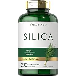 Silica Supplement | 200 Capsules | from Horsetail Extract | Non-GMO & Gluten Free | by Carlyle