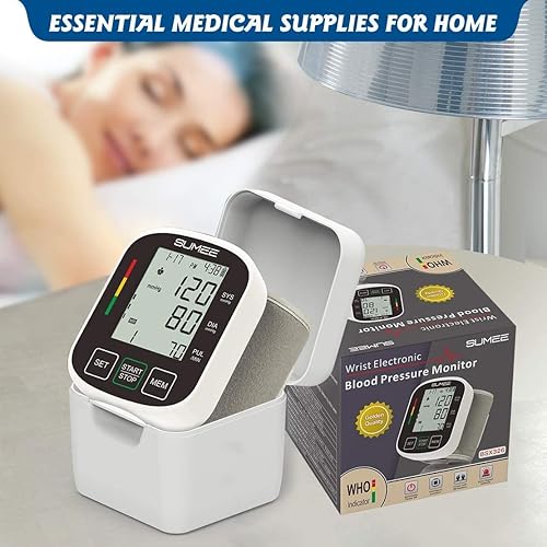 Wrist Blood Pressure Monitor,Accurate Automatic Digital BP Machine,with Irregular Heartbeat Detector, 198 Readings Memory Function and Large LCD Display,Include Carrying Case and 2AAA Batteries-Black