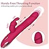 Beaded Thrusting Rabbit Vibrator - BOMBEX William, 9.8" Triple Action G Spot Vibrator with Independent Clitoral Stimulator, 10 Patterns, Waterproof & Rechargeable Sex Toys for Women, Rose
