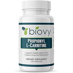 High Absorption Propionyl-L-Carnitine PLCAR by Biovy™ - No Artificial Fillers - Effective Propionyl L Carnitine HCL Supplement to Support Blood Circulation - 120 Capsules