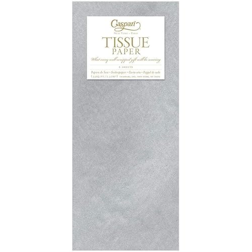 Caspari Metallic Tissue Paper in Silver - 16 Sheets Included