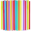 100 PCS Jumbo Smoothie Straws, Colorful Disposable Plastic Large Wide-mouthed Milkshake Straw 0.43" Diameter and 8.2" long