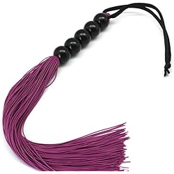 Rubber Sex Flogger Whip - SMspade Beginners Super Soft 15 Inch Flogger Whip for Sex Adult Purple