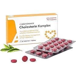 Cholesterin Komplex | 30 Vegan Tablets | Supplement to Maintain Cholesterol Levels | Red Yeast Rice Extract with Monacolin K | Gluten-Free, Lactose-Free | Manufactured in Europe