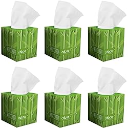 Caboo Tree Free Bamboo Facial Tissue Paper, Eco Friendly Hypoallergenic Tissue Box with 90 Sheets Per Cube, Total of 6 Cubes, 540 Total Tissues