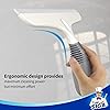 MR.SIGA Multi-Purpose Silicon Squeegee for Window, Glass, Shower Door, Car Windshield, Heavy Duty Window Scrubber, Includes Suction Hook, 10 inch, White & Grey, 1 Pack