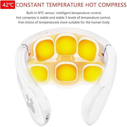 Neck Massager with Heat for Pain Relief deep Tissue with Heat CRFISH Intelligent Cordless Acupuncture and Massage Gifts&WomenMen Home Outdoor Office use