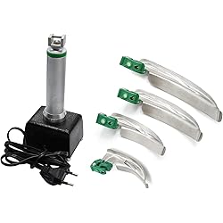 AAProTools Airway Intubation Kit 4 Curved Blades 1 Handle Conventional Style with Rechargeable Charger 1st Responder kit