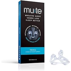 Rhinomed Mute Nasal Dilator for Snore Reduction, Size Small | Anti-Snoring Aid Solution | Improves Airflow| Comfortable Nose Vent, Transparent EN-MUTE10SML-XX