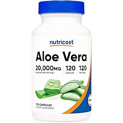 Nutricost Aloe Vera 20,000mg, 120 Capsules - Gluten Free, Non-GMO, Vegetarian Friendly 100mg of 200:1 Extract