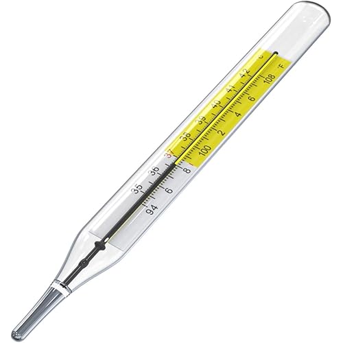 2pcs Glass Thermometer Mercury Free Clinlic Thermometer Traditional Thermometer Dual Scale Mercury Free C&F 2PK