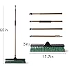 Eyliden 17.7" Wide 66" Long Handle Heavy-Duty Push Broom - Professional Outdoor Brooms with Stiff Bristles,Garage Broom Heavy Duty for Sidewalk Driveway Yard Patio Decks Bathroom Cleaning Green