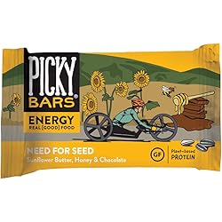 Picky Bars Real Food Energy Bars, Plant Based Protein, All-Natural, Gluten Free, Non-GMO, Non-Dairy, Need For Seed, Pack of 10