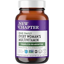 New Chapter Women’s Multivitamin Immune, Energy & Stress Support – Every Woman’s One Daily with Fermented Probiotics & Whole Foods Vitamin D3 Biotin Organic Non-GMO ingredients- 72 ct