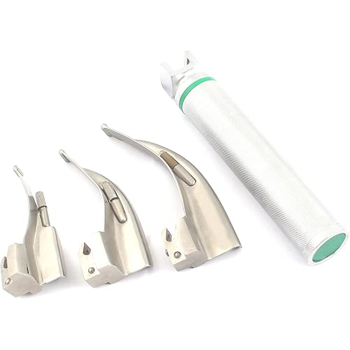 Airway Intubation Kit Fiber Optic - #3 Curved Blade 1 Medium Handle with Cool Light Source - First Responder Kit by G.S Online Store