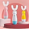 Electric Toothbrush with U-Shaped Toothbrush, Whitening Massage Toothbrush, Electric Toothbrush Eco-Friendly Cartoon Pattern ABS Ultrasonic Electric Mini Baby Toothbrush for Home - Pink