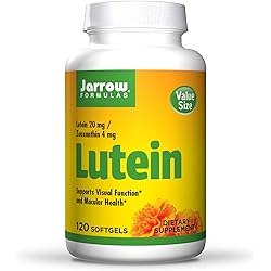Jarrow Formulas Lutein 20 mg - 120 Softgels - Clinically Documented Eye Health & Support - with Zeaxanthin - 120 Servings