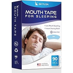 Skyloa Mouth Tape for Sleeping, Advanced Sleep Strips, Sleep Mouth Tape, Sleep Tape, Mouth Breathing Tape, Mouth Tape for Better Nose Breathing, Instant Snoring Relief, Less Mouth Breathing - 90 PCS