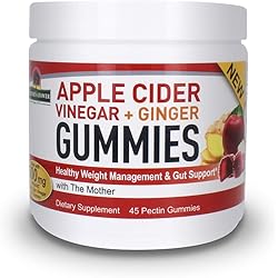 Nature’s Answer – Apple Cider Vinegar with Ginger Gummies Healthy Weight Management, with The Mother, Dietary Supplement, Supports Healthy Gut, Digestion, Detox, Cleanse, Pectin Gummies