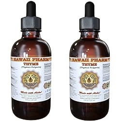Thyme Liquid Extract, Organic Thyme Thymus Vulgaris Tincture, Herbal Supplement, Hawaii Pharm, Made in USA, 2x2 fl.oz