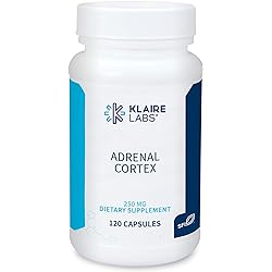 Klaire Labs Adrenal Cortex 250 mg - Adrenal Support Supplements for Cortisol Management Support - Help Support Healthy Adrenal Function for Women & Men - Gluten-Free, Hypoallergenic 120 Capsules