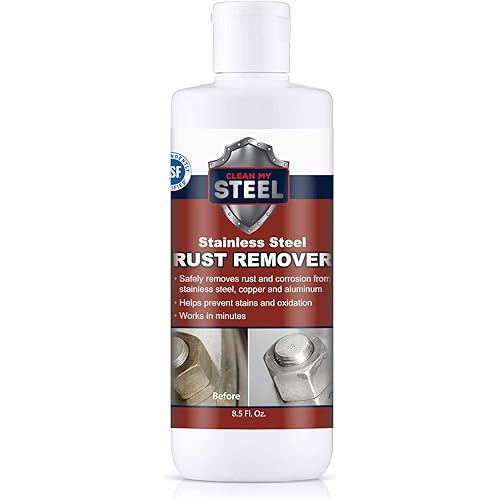 CLEAN MY STEEL Stainless Steel Cleaner and Rust Remover Restores Stainless Steel to its Original Look Fast Acting And Easy To Use 8.5 oz