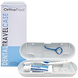 OrthoKey OrthoPod Dental Case — Holds a Full-Sized Toothbrush, Travel Toothpaste, OrthoKey and Clear Aligner or Retainer — Portable Dental Care Case for Traveling or at Home