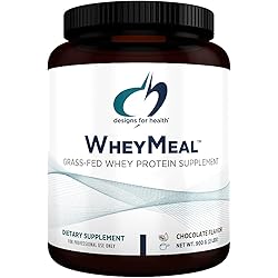 Designs for Health WheyMeal - Grass Fed Whey Meal Supplement Shake Powder with 16g Protein, Supports Immune Health Detox - Non-GMO Gluten-Free, Chocolate 25 Servings 900g