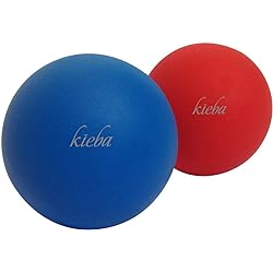 Kieba Massage Lacrosse Balls for Myofascial Release, Trigger Point Therapy, Muscle Knots, and Yoga Therapy. Set of 2 Firm Balls Blue and Red