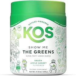 Super Greens Powder - Daily Green Juice Drink - Superfood Smoothie Mix - Spirulina & Wheatgrass - Keto, Vegan USDA Organic - Refreshing Green Apple Sorbet Flavor