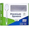 200 Count] Premium Heavyweight Disposable Clear Plastic Spoons