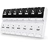 TookMag Extra Large Weekly Pill Organizer 2 Times a Day, Push Button AM PM Pill Box, Easy Open 7 Day Pill Cases for PillsVitaminFish OilSupplements