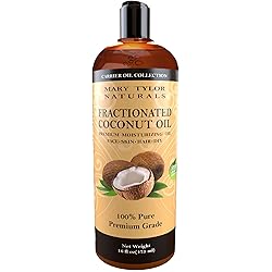 Fractionated Coconut Oil 16 oz, Premium 100% Pure and Natural, Excellent Carrier Oil, Perfect for Hair and Skin Care by Mary Tylor Naturals