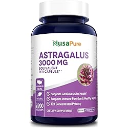 Astragalus 3000 mg Per Caps, Extract 10:1 200 Veg Capsules Non-GMO & Gluten-Free