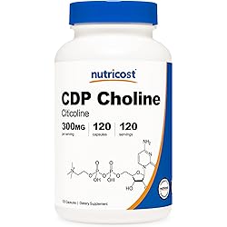 Nutricost CDP Choline Citicoline 300mg, 120 Vegetarian Capsules - Non-GMO, Vegetarian Friendly, Gluten Free