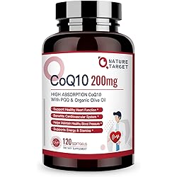 CoQ10-200mg-Softgels PQQ with Organic-Olive-Oil - High Absorption-Coenzyme-Q10 - Antioxidant-for-Heart-Health and Immune Support, Energy Production, 120 Servings